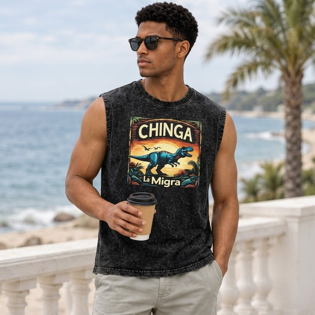 RESIST Chinga La Migra Dino Cotton sleevless