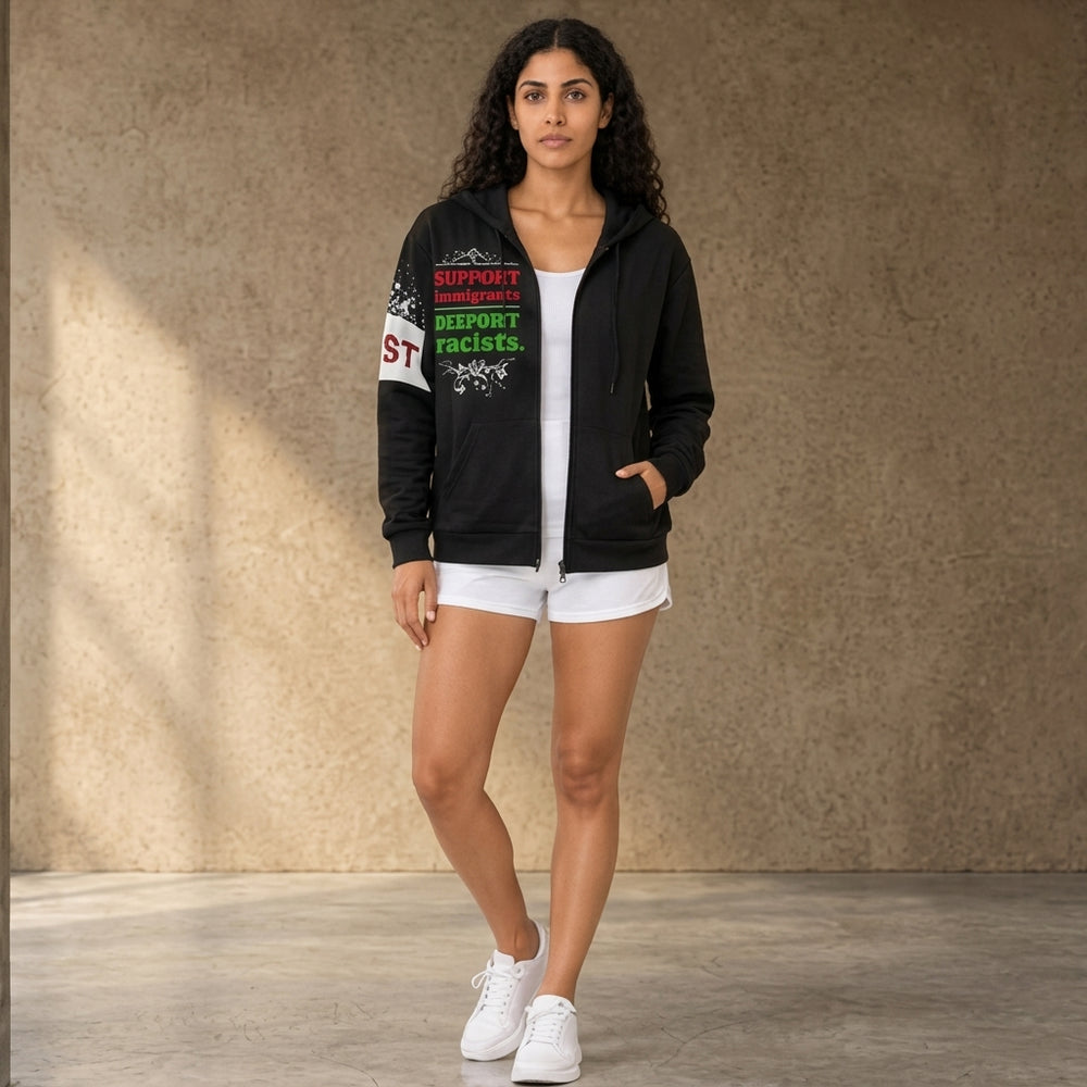 RESIST Deport Racists Cotton Hoodie