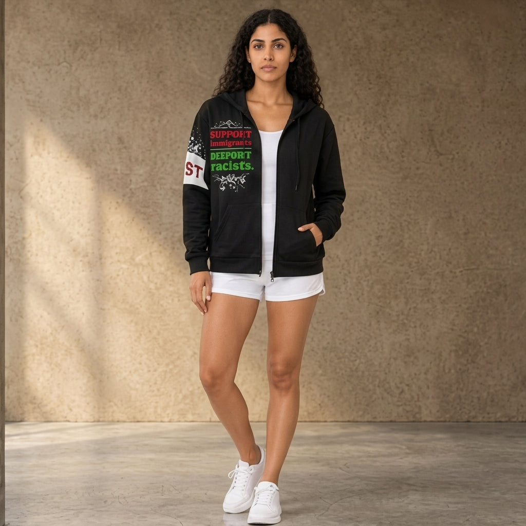 RESIST Deport Racists Cotton Hoodie