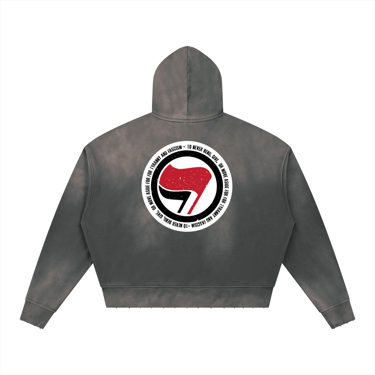 RESIST Antifa Unisex Sunfade Distressed Boxy Hoodie