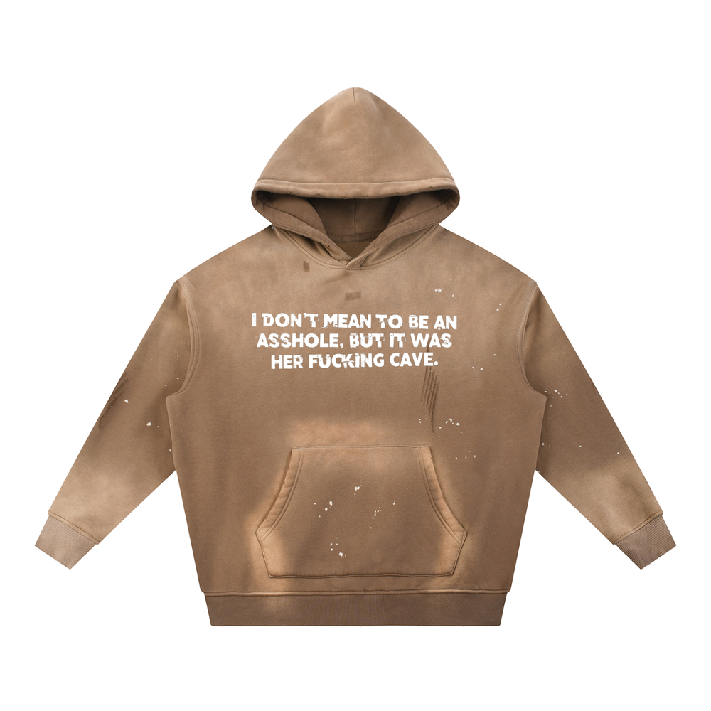 RESIST Medusa Vintage Washed Frayed Fleece Hoodie