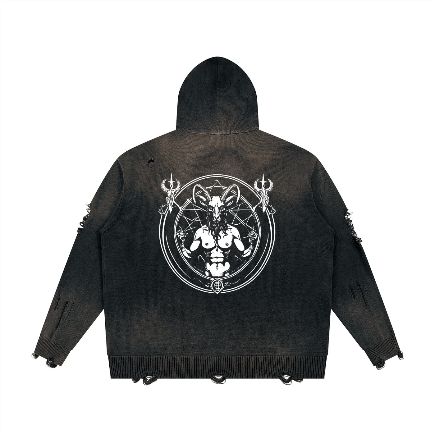 OTEKA Apocalypse Distressed Full Zip Sweater