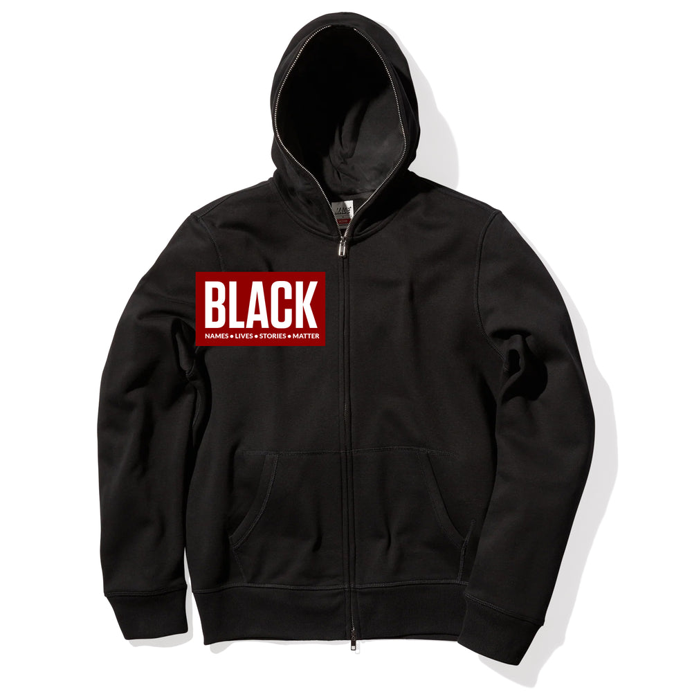 RESIST BLack Names Full-Zip Boxy Hoodie