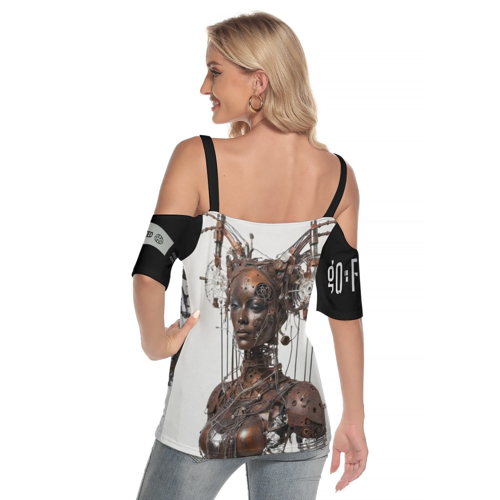 MEKADISKO Wire Art Shirt With Criss Cross Strips