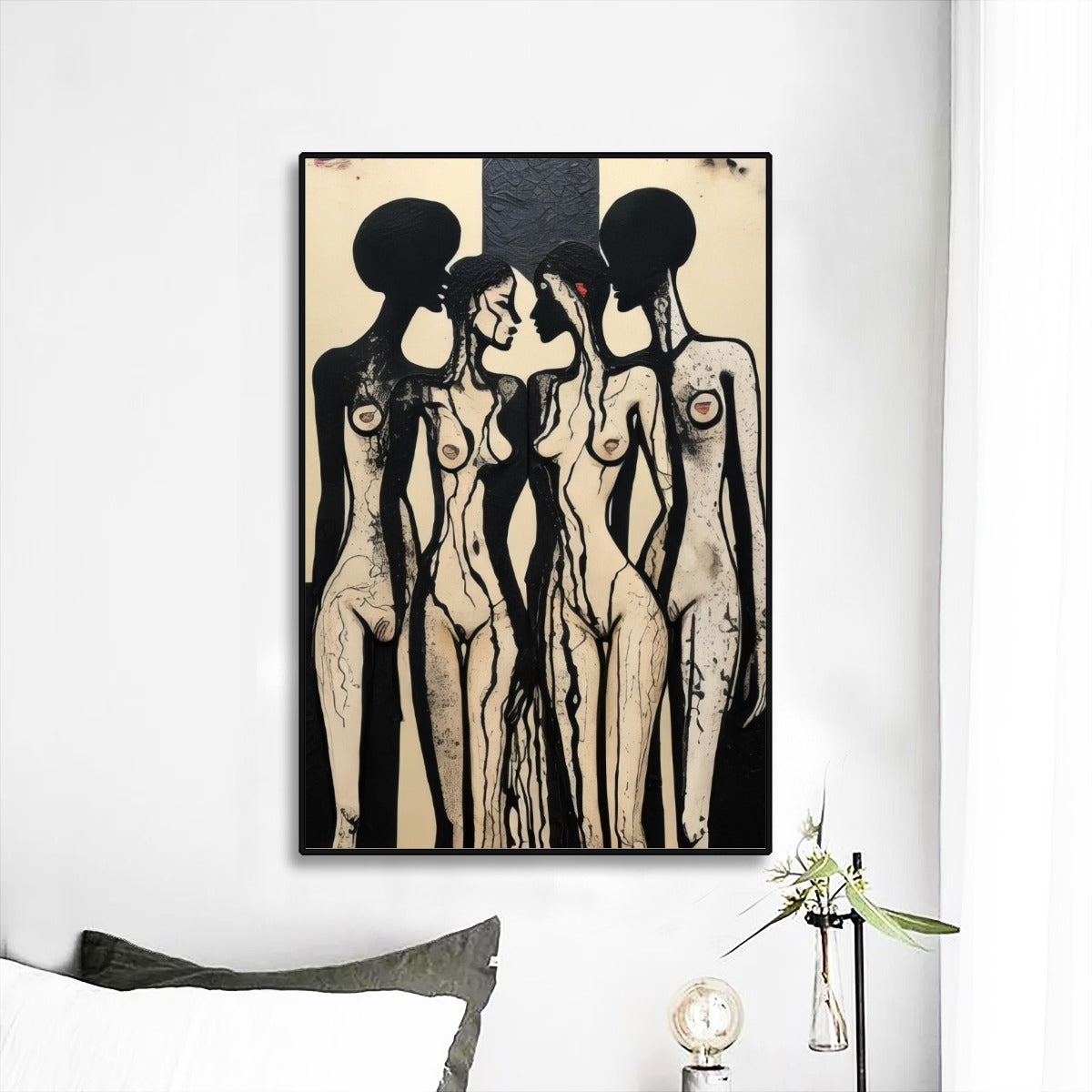 Witches number 10 black framed oil canvas print