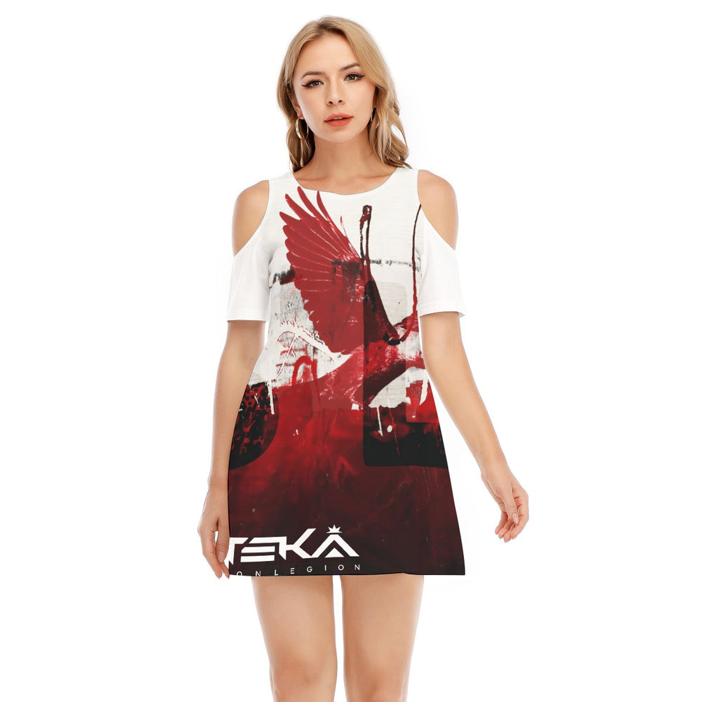 OTEKA Flight Cotton Cold Shoulder Dress