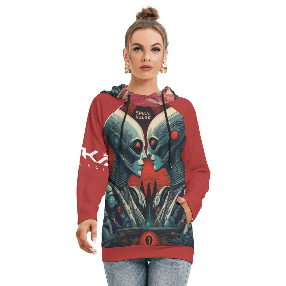 OTEKA Robots in Love Women's Hoodie With Double Hood