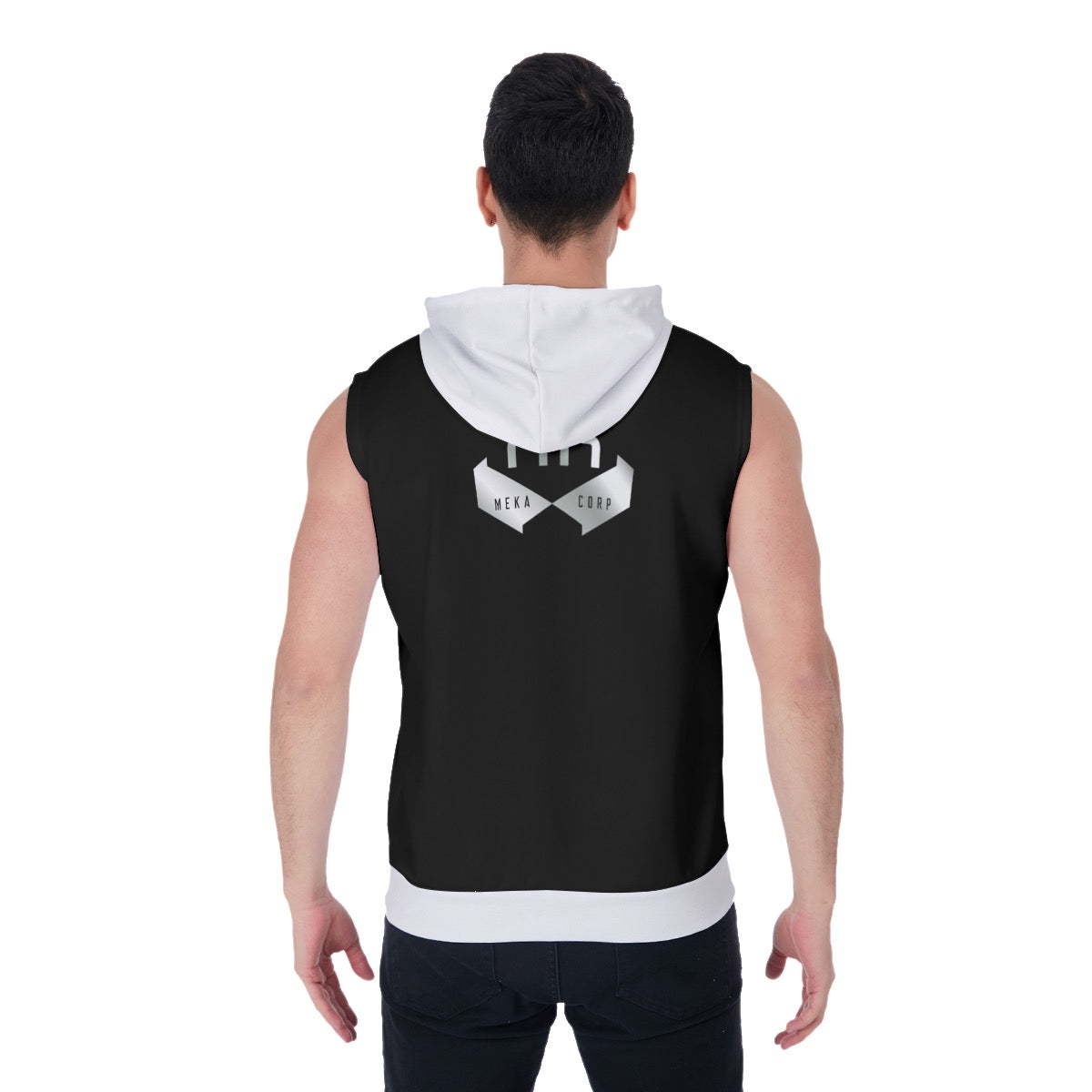 MEKADISKO Zipper-Up Sleeveless Hoodie