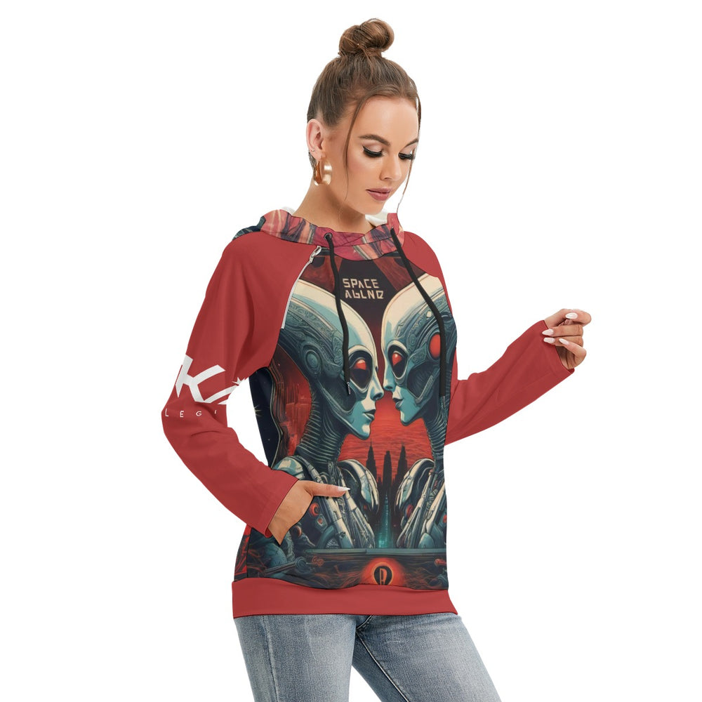 OTEKA Robots in Love Women's Hoodie With Double Hood