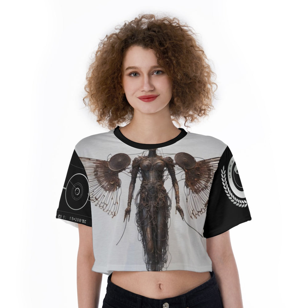 MEKADISKO Wire Angel Cropped T-Shirt
