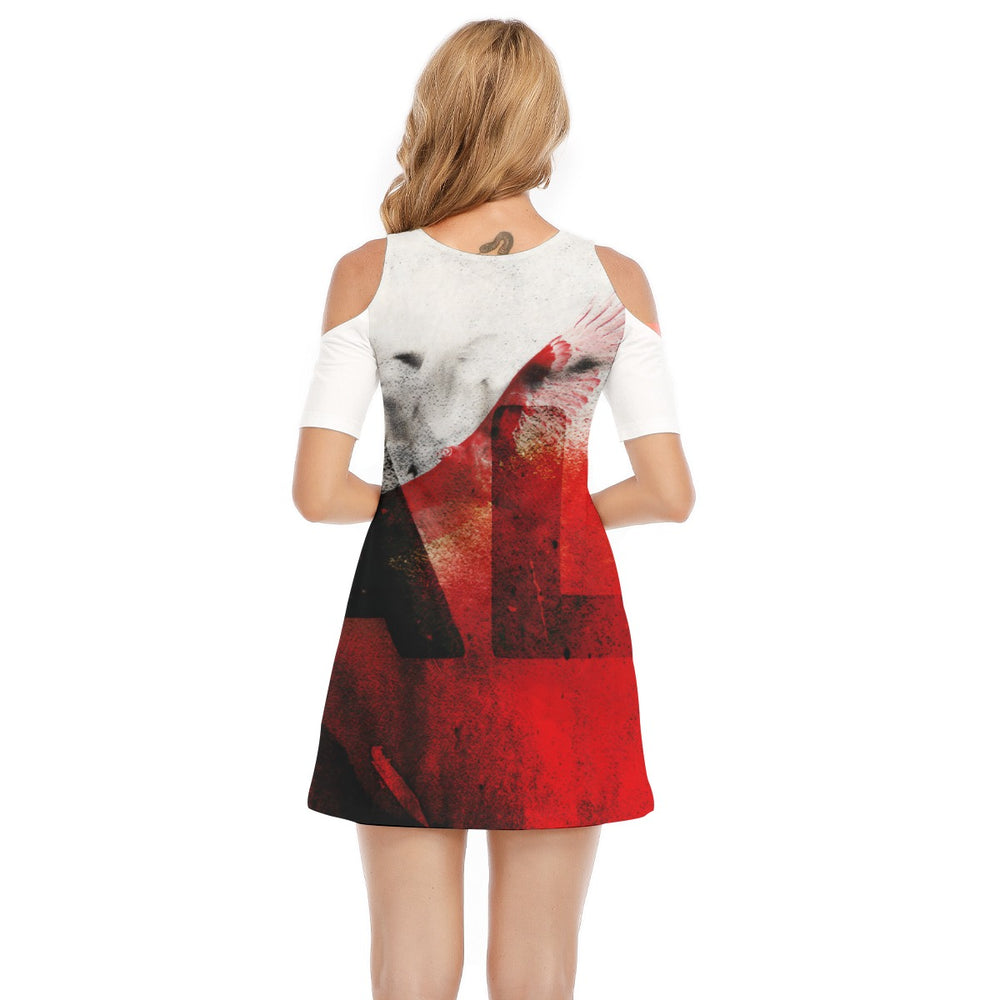 OTEKA Flight Cotton Cold Shoulder Dress