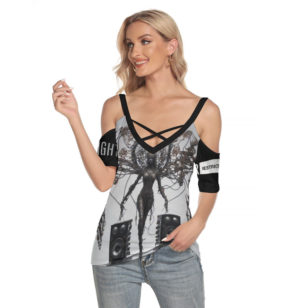 MEKADISKO Wire Art Shirt With Criss Cross Strips